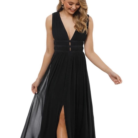 Black size 2 gladiator style dress from Nicole Miller - Picture 2 of 9